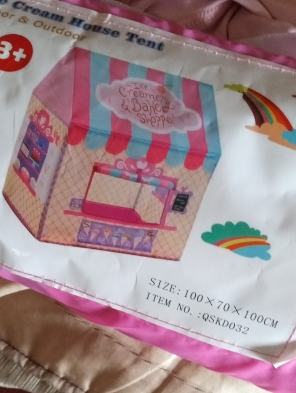 $6>>Ice Cream & Bake Shop Play Tent — Pink, Blue & Cream